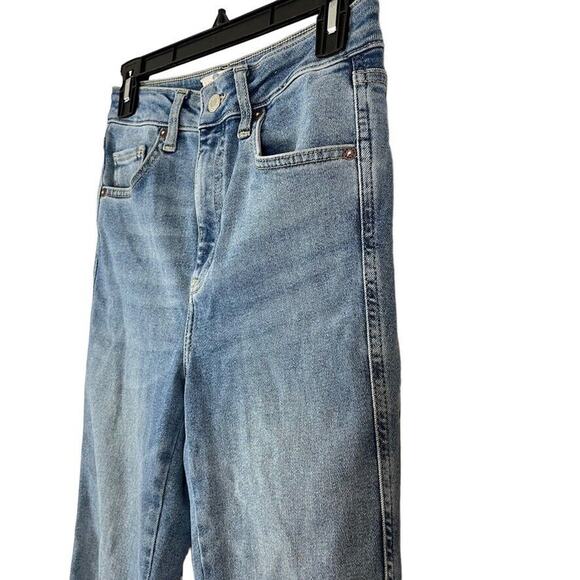 We The Free People Womens Medium Wash Raw Hem Distressed High Waist Jeans sz 28 - Picture 8 of 16